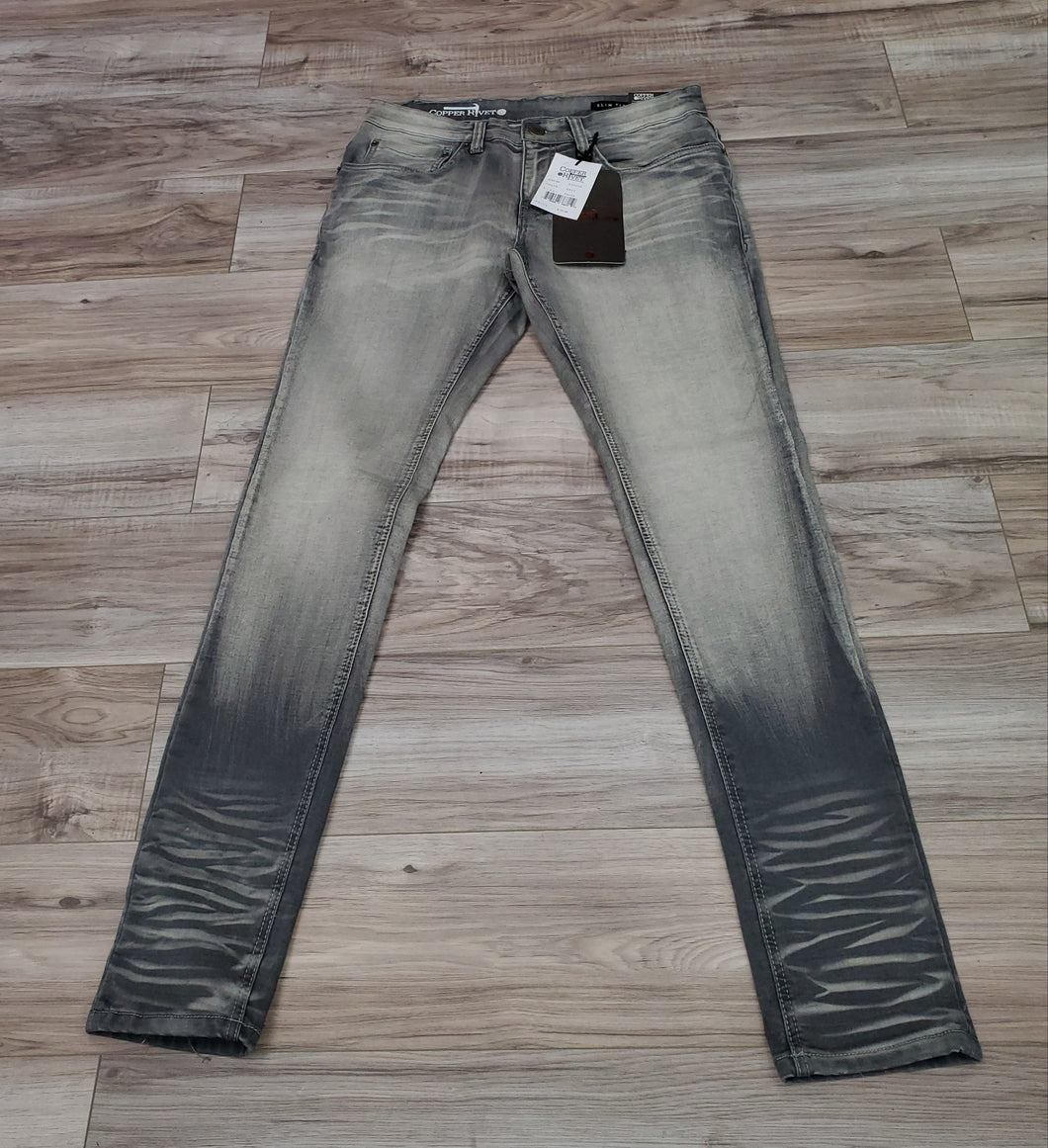 COPPER RIVET GREY JEANS 033034
