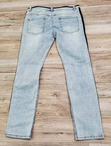 ETERNITY BC/AD Blue Stoned Tape Denim Light Wash Jeans