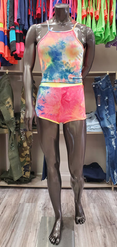 REDFOX TIE DYE 2PC SHORTS SET (MULTI)