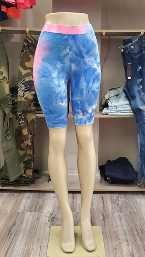 REDFOX TIE DYE BERMUDA SHORTS (BLUE)