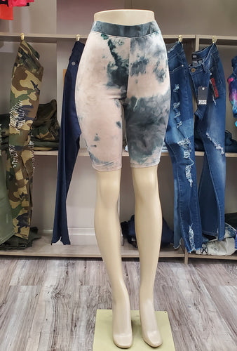 REDFOX TIE DYE BERMUDA SHORTS (BLACK)