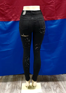 REDFOX HIGHWAIST JEANS WITH STUDS (BLACK) PA0493