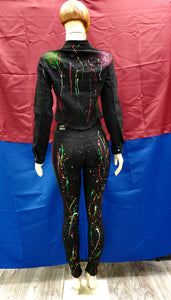 REDFOX NEON SPLATTER 2pc. DENIM SET (Black)