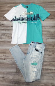 MOTIVE MENS HUSTLE TEE  (TEAL)