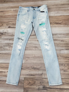 MOTIVE DENIM HUSTLER JEANS (TEAL)