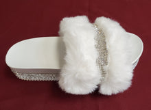 Load image into Gallery viewer, WOMEN RHINESTONE SLIDES (WHITE)