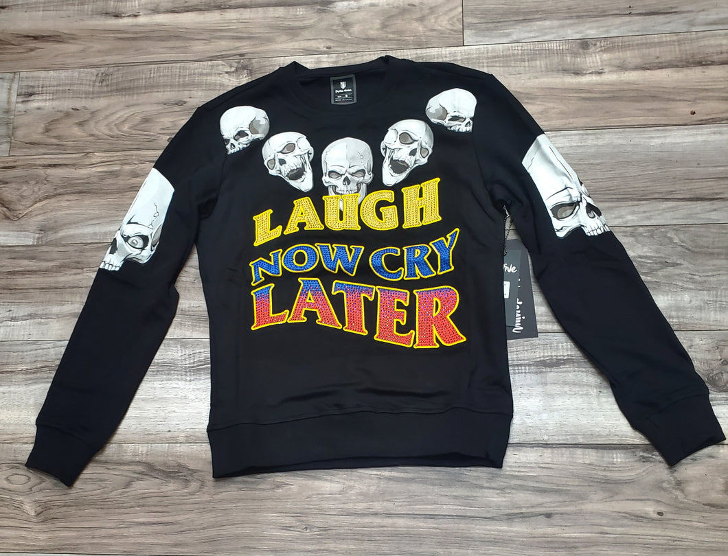 MOTIVE DENIM LAUGH NOW CRY LATER CREWNECK (BLACK)