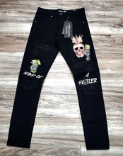 Load image into Gallery viewer, MOTIVE DENIM &quot;MIND OF A HUSTLER&quot; JEANS (BLACK)