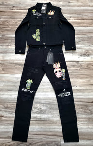 MOTIVE DENIM "MIND OF A HUSTLER" DENIM JACKET (BLACK)