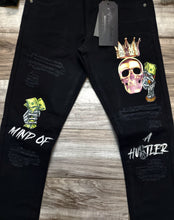 Load image into Gallery viewer, MOTIVE DENIM &quot;MIND OF A HUSTLER&quot; JEANS (BLACK)