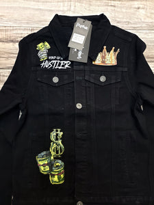 MOTIVE DENIM "MIND OF A HUSTLER" DENIM JACKET (BLACK)