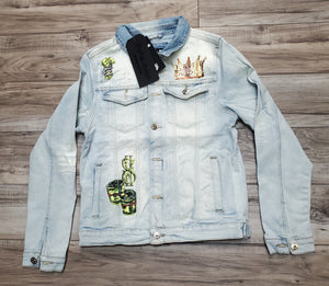 MOTIVE DENIM "MIND OF A HUSTLER" JACKET (LIGHT BLUE)