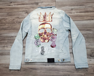 MOTIVE DENIM "MIND OF A HUSTLER" JACKET (LIGHT BLUE)