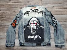 Load image into Gallery viewer, MOTIVE DENIM &quot;SURVIVAL OF THE FITTEST&quot; JACKET (VINTAGE)