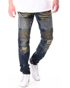 MEN CREATE 2MRW MOTO JEAN W/CLEAR STONES