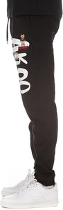 AKOO DECORATED ORNATE SLICK JOGGER SET (BLACK)