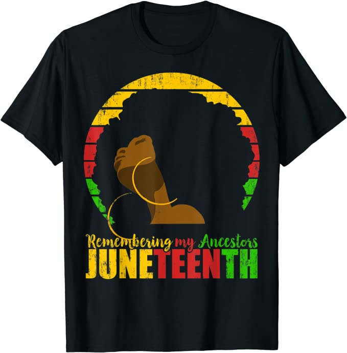 WOMEN ANCESTORS JUNETEENTH TEE (BLACK)