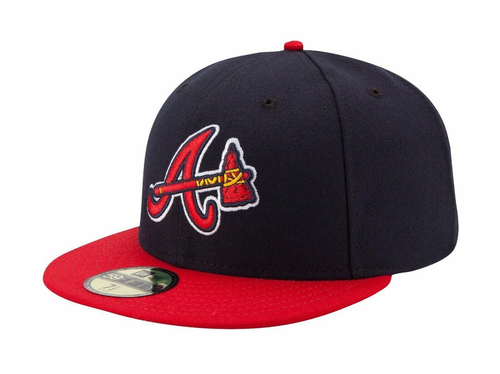 Atlanta Braves New Era Home Authentic Collection 59FIFTY Fitted Hat - Navy/Red