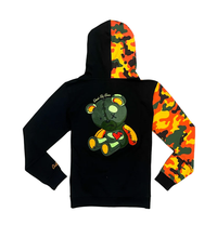 Load image into Gallery viewer, CIVILIZED Camo Bear Color Block Hoodie Jogger Set (BLACK &amp; MULTI)