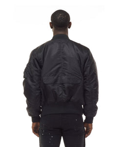 SMOKE RISE UTILITY MA1 NYLON JACKET (BLACK)