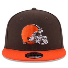 Load image into Gallery viewer, Cleveland Browns New Era Basic 9FIFTY Adjustable Snapback Hat -Brown/Orange