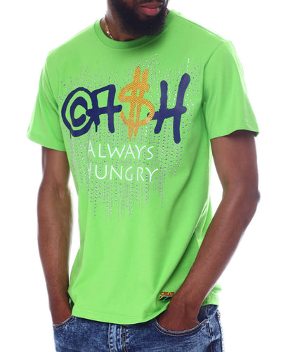 MEN CREATE 2MRW CASH/ALWAYS HUNGRY TEE (GREEN)