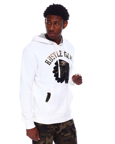 HUSTLE GANG COLDEST HOODIE (WHITE)