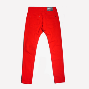 COPPER RIVET RED DENIM JEANS