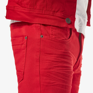 COPPER RIVET RED DENIM JEANS