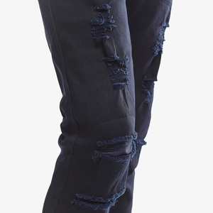 COPPER RIVET NAVY DENIM JEANS
