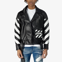 Load image into Gallery viewer, COPPER RIVET BLACK &quot;ICON&quot; BIKER JACKET W/ DETACHABLE FUR