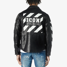 Load image into Gallery viewer, COPPER RIVET BLACK &quot;ICON&quot; BIKER JACKET W/ DETACHABLE FUR