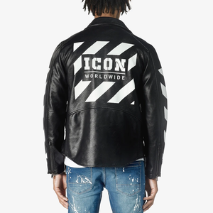 COPPER RIVET BLACK "ICON" BIKER JACKET W/ DETACHABLE FUR