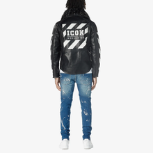 Load image into Gallery viewer, COPPER RIVET BLACK &quot;ICON&quot; BIKER JACKET W/ DETACHABLE FUR