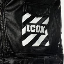 Load image into Gallery viewer, COPPER RIVET BLACK &quot;ICON&quot; BIKER JACKET W/ DETACHABLE FUR