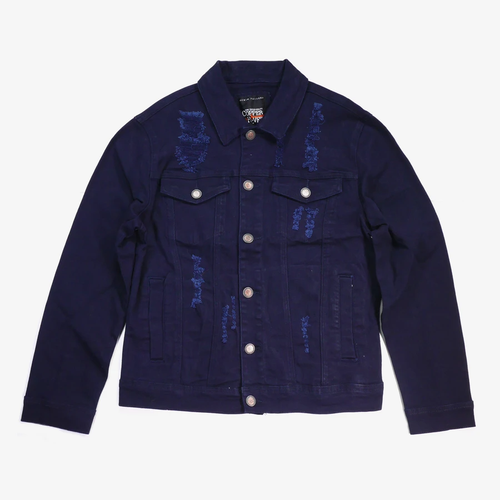 COPPER RIVET NAVY DENIM JACKET