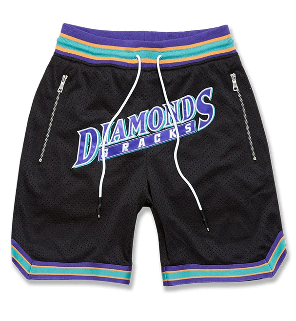 JORDAN CRAIG DIAMONDS RACKS BASKETBALL SHORTS BLACK DIAMOND