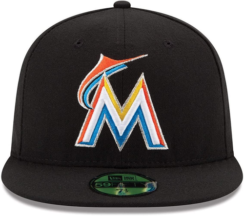 Miami Marlins New Era 59Fifty Fitted Hat On Field - Black