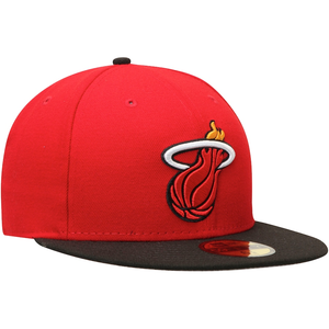 Miami Heat New Era Official Team Color 2Tone 59FIFTY Fitted Hat - Red/Black