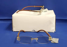 Load image into Gallery viewer, MEN SUNGLASSES (PAUL) GOLD/WOOD/STONES