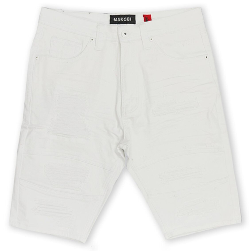 M762 MAKOBI MOTO BIKER SHORTS - White