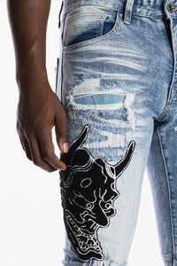 SMOKE RISE DOKKAEBI FASHION JEANS (MALIBU BLUE)