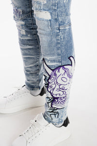 SMOKE RISE DOKKAEBI FASHION JEANS (MALIBU BLUE)