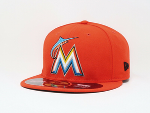 Miami Marlins New Era 59Fifty Authentic Fitted Hat On Field Cap - Orange