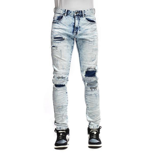SMOKE RISE THICK THREAD STITCH DENIM PANTS
