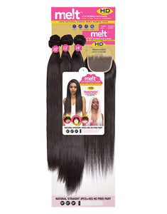JANET COLLECTION MELT BRAZILIAN BUNDLE 3PC+4X5 HD STRAIGHT W/CLOSURE