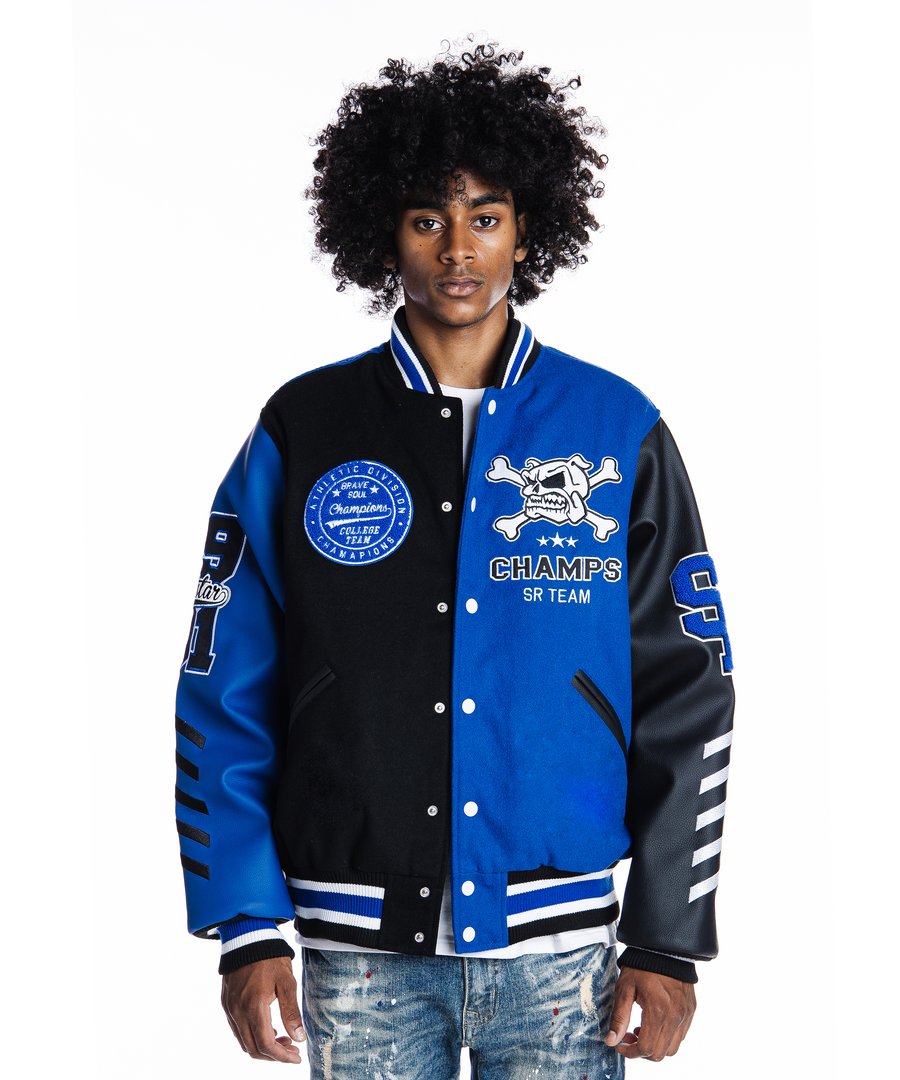 Smoke Rise All Star Varsity Jacket Yellow Black - S