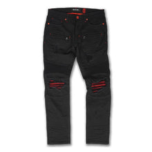 Load image into Gallery viewer, MAKOBI 1962 Shredded Biker Jeans (Black)