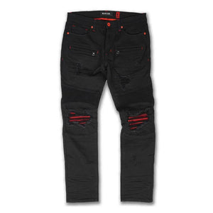 MAKOBI 1962 Shredded Biker Jeans (Black)