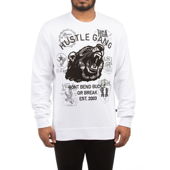 HUSTLE GANG OBSIDIAN CREW (BLEACH WHITE)